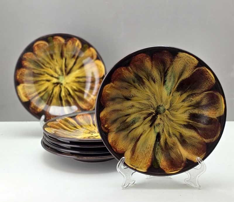 Komplet ceramicznych talerzyków - Ussr - lata 60-te