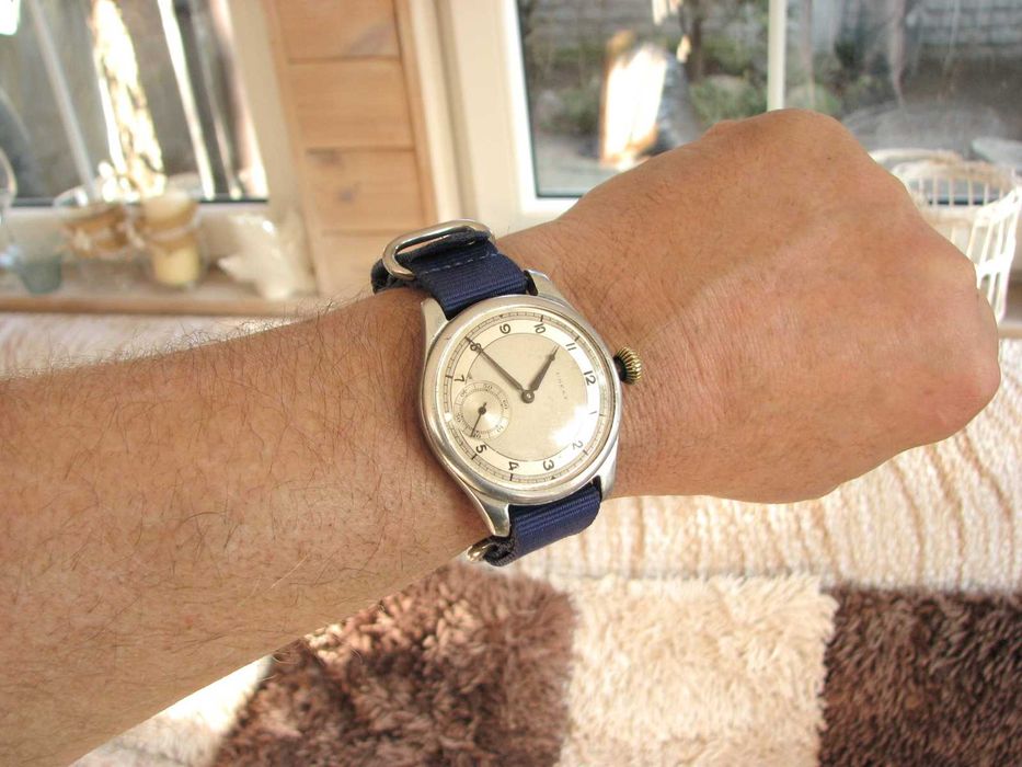 Rzadki zegarek WW2 CREST ALPINA GRUEN  system NN BIG Swiss. Pasówka.