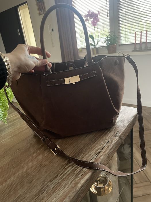 Torebka brązowa średnia