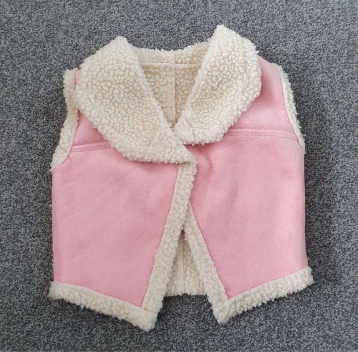 Różowa kamizelka kożuszek 86 92