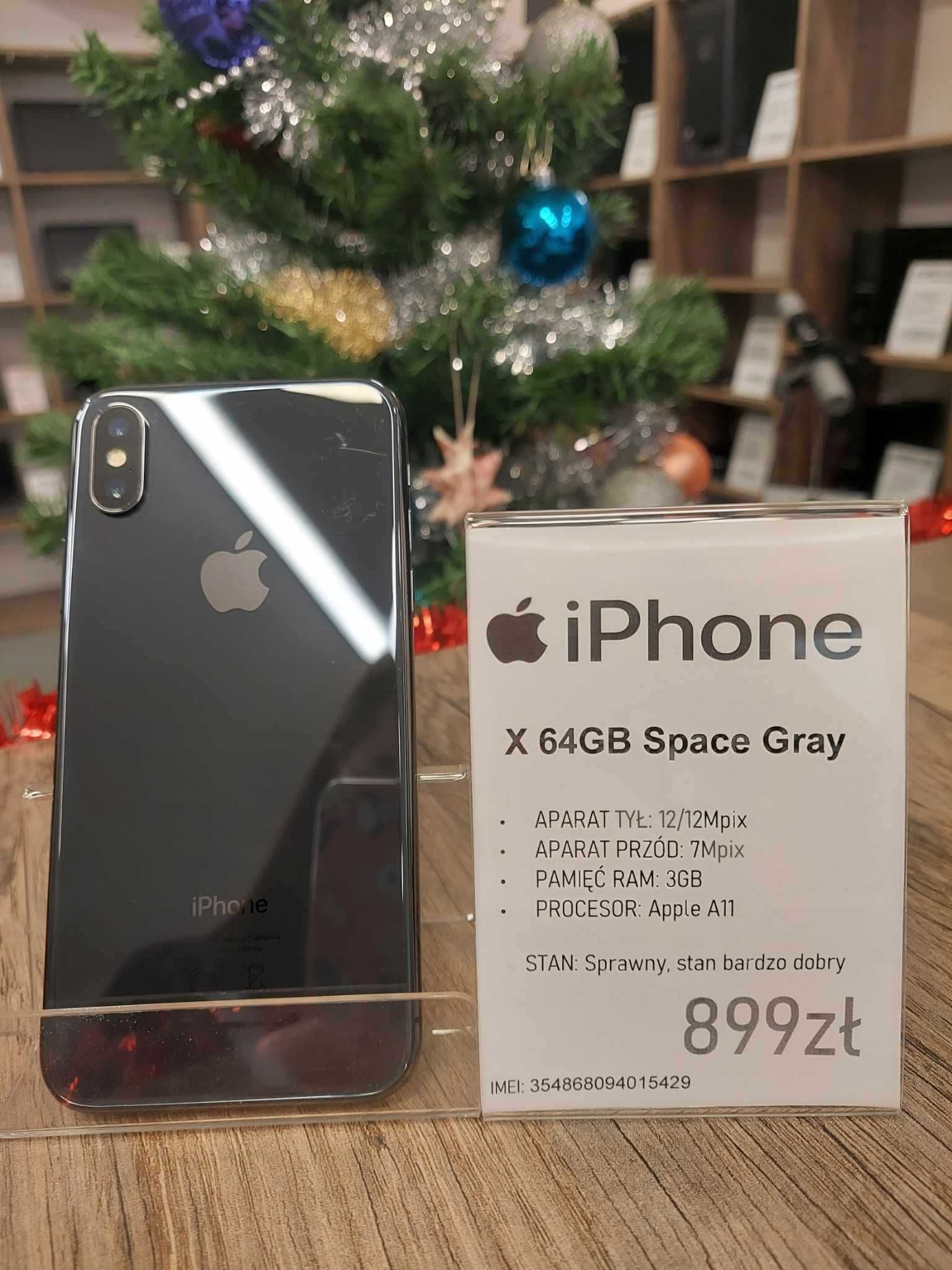 Smartfon Telefon Apple iPhone X 64GB Space Gray stan bdb gwarancja