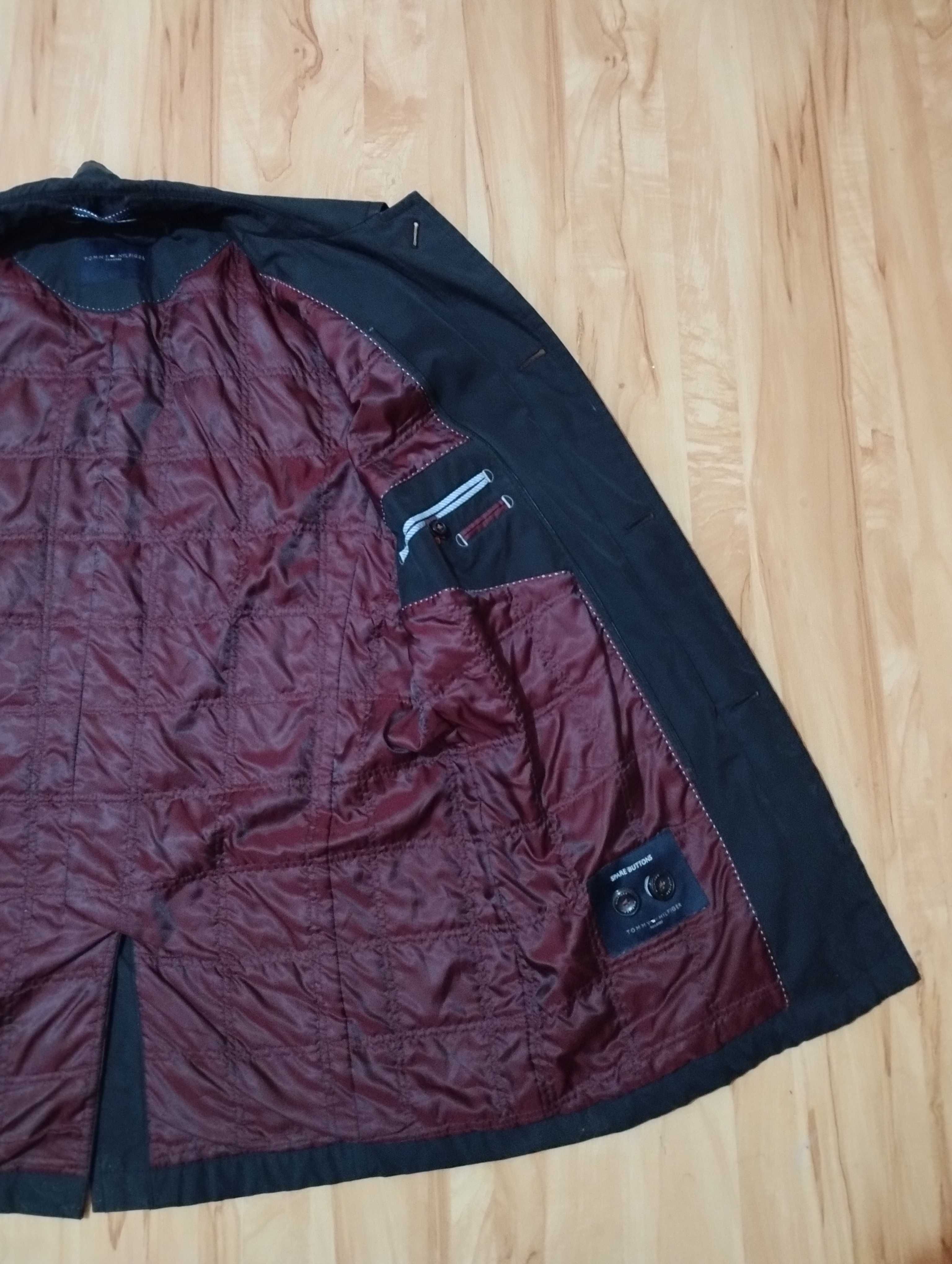 Пальто чоловіче осіннє чорне матове Tommy Hilfiger Tailored XL XXL
