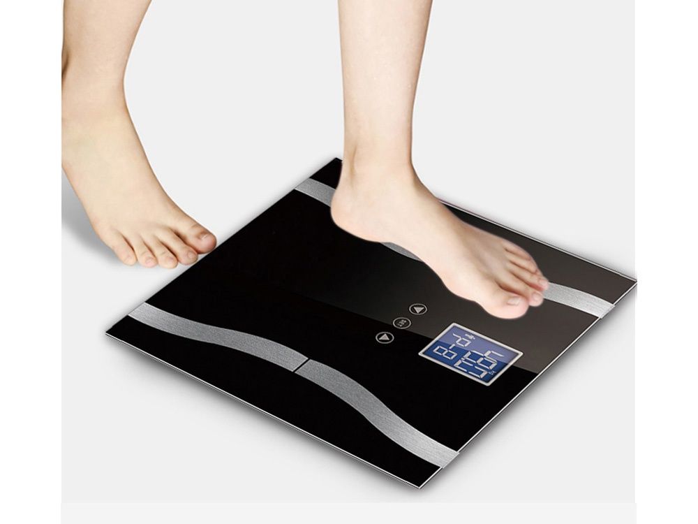Analityczna waga łazienkowa 180kg szklana lcd