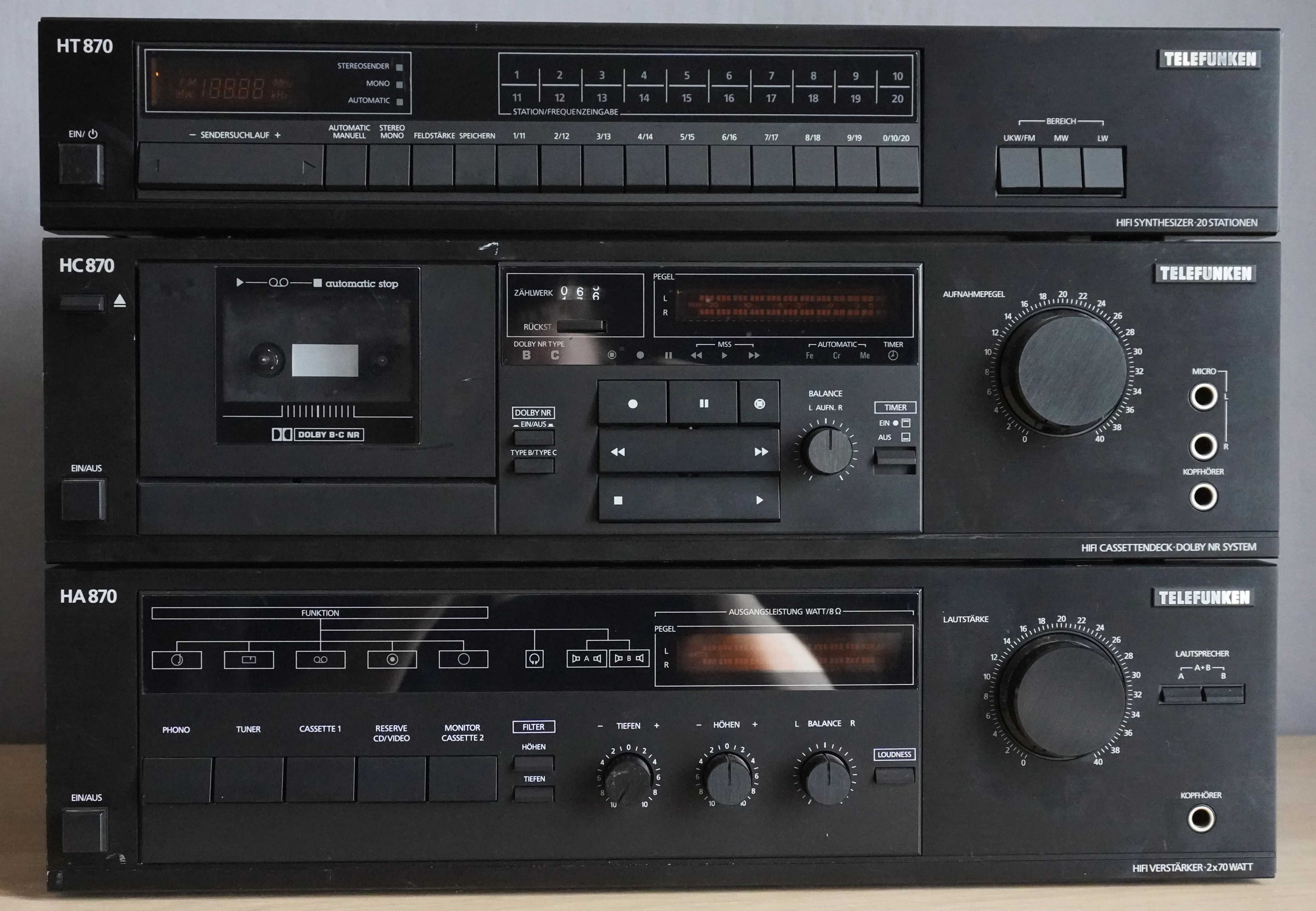 Wieża Telefunken HA 870 Wzmacniacz Magnetofon Radio