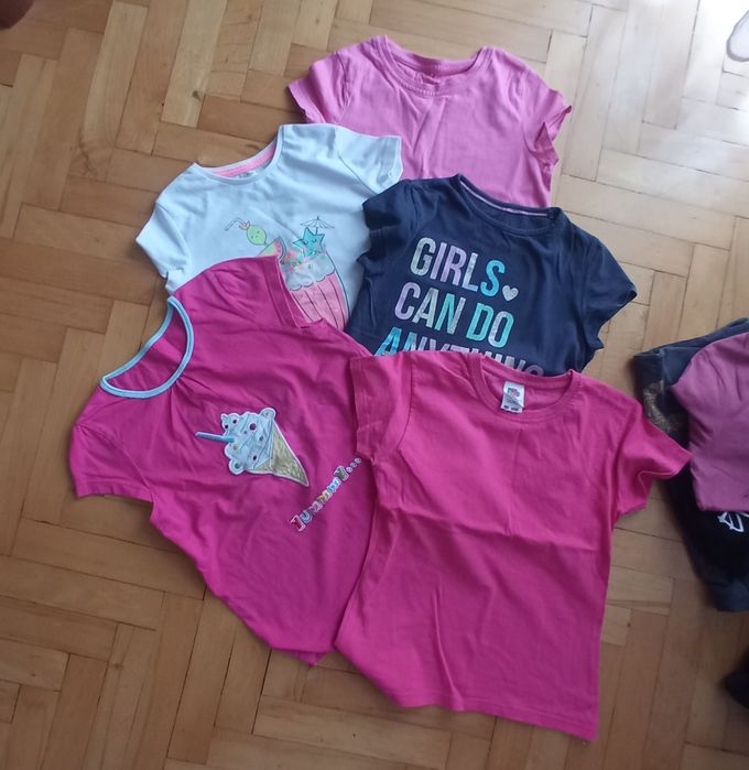 Paka 20 sztuk bluza t-shirt spodnica getry roz 122-128