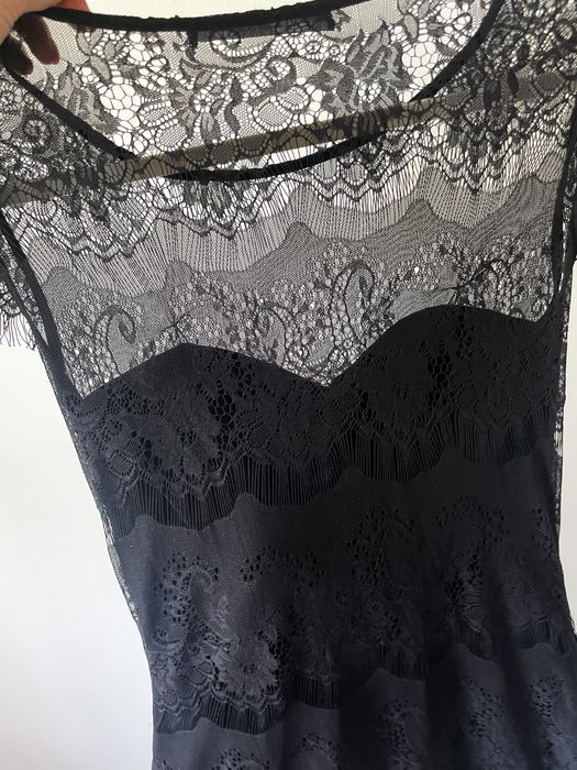 czarna koronkowa sukienka S obcisła dopasowana impreza swieta seksowna