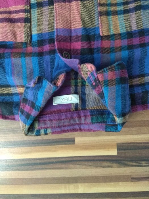 Koszula dziecięcą chłopięca niemowlęca flanelowa w kratę 3-6m 68 Next