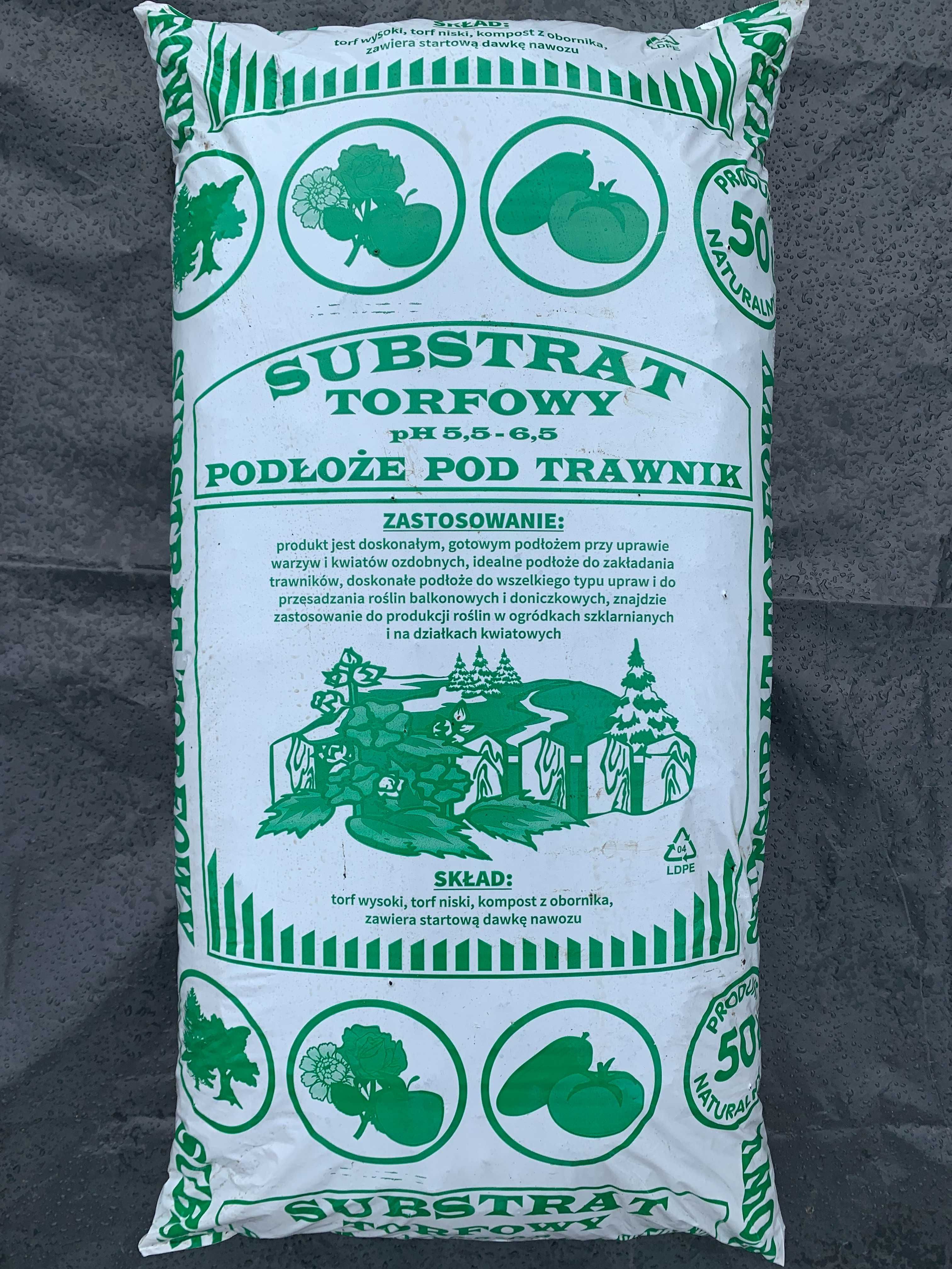 Torf kwaśny/odkwaszony/substrat 50litrów
