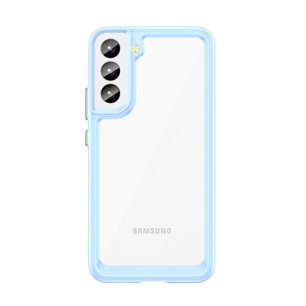 Etui Sztywny Pokrowiec Z Żelową Ramką Do Samsung Galaxy S22 Niebieski