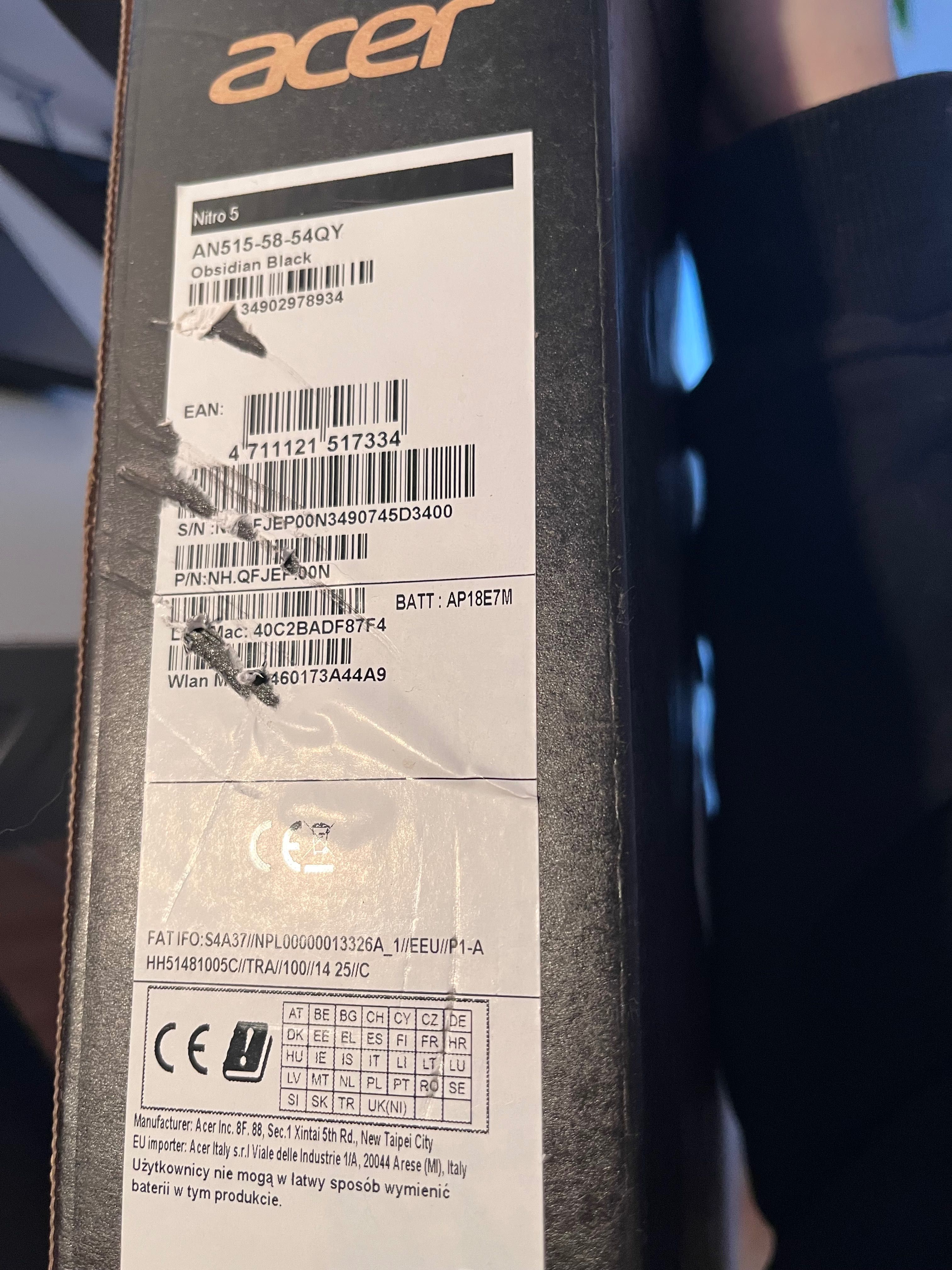 ACER Nitro 5 | i5-12450H | RTX 3050 | 16GB RAM | Stan Bardzo Dobry!
