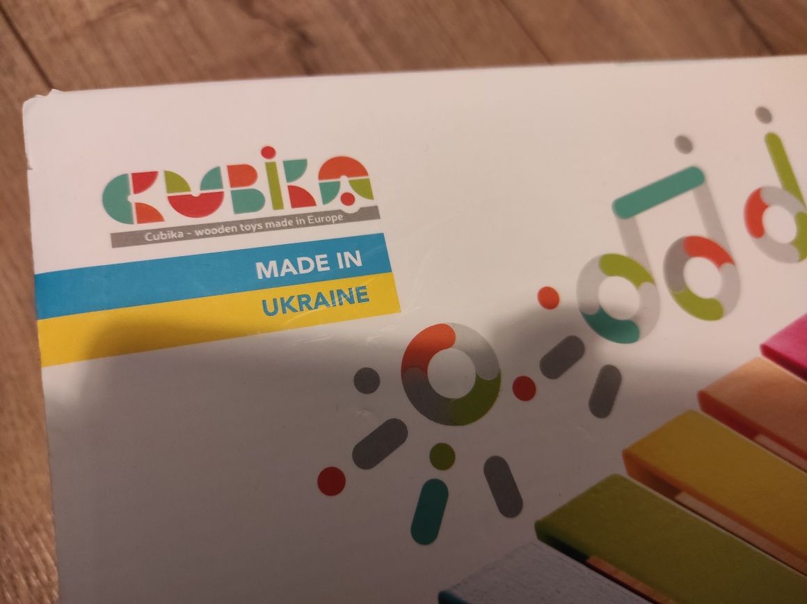 Nowe cymbałki Drewniane kolorowe  made in Ukraine Cubika