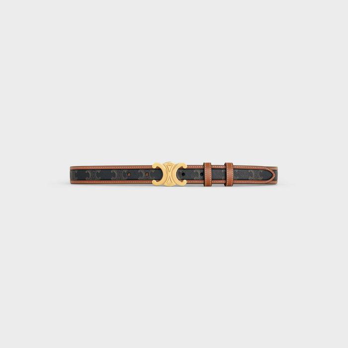 Ремінь Medium Triomphe Belt In Triomphe Canvas And Calfskin Tan