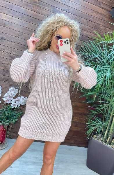 В'язана жіноча туніка зимова тепла сукня оверсайз