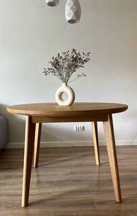 Drewniany stół rozkładany- Dębowy stół okrągły- 100 % dąb
