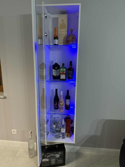 Witryna regał szafka z półkami led