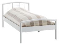 Jysk lozko metalowe, białe, kompletne 90x 200 stan bdb