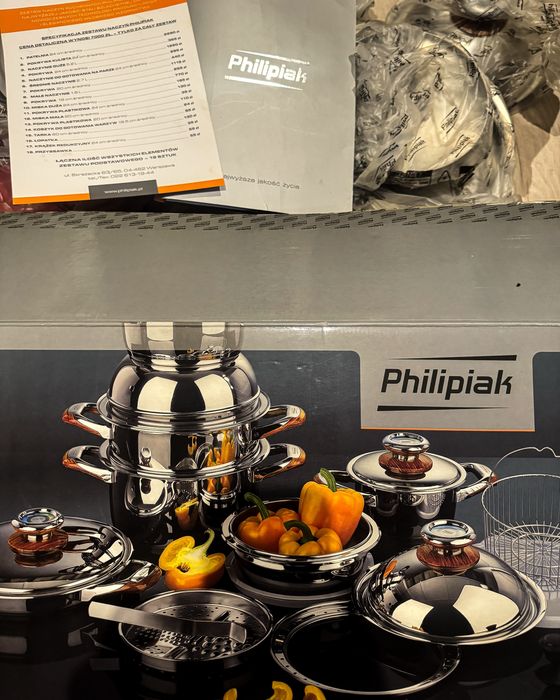 Zestaw garnków Philipiak Milano (nowy, komplet, indukcja)