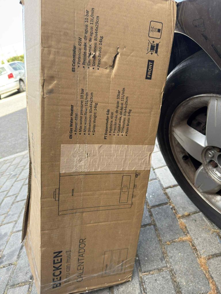 Esquentador ventilado becken com caixa