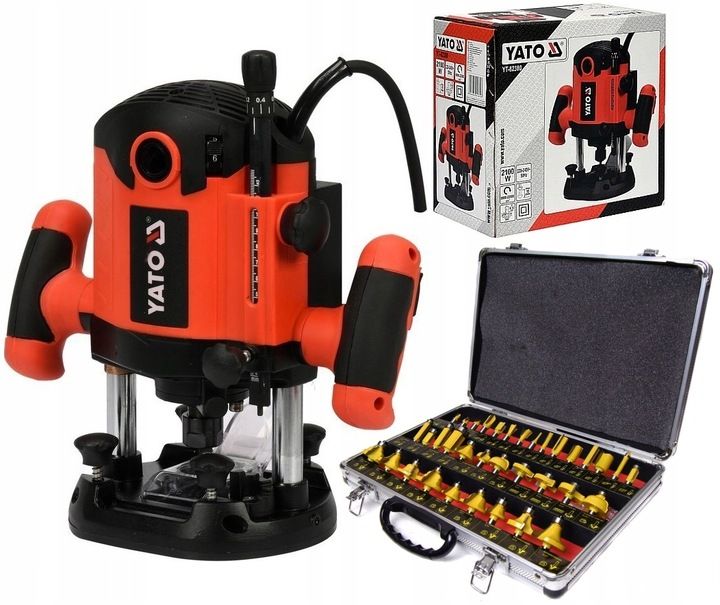 Yato Frezarka Górnowrzecionowa Do Drewna Uchwyt 8 12mm + Zestaw Frezy