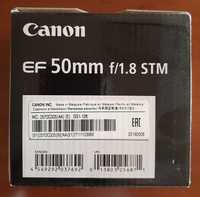 Objectiva Canon ef50 mm f1.8 STM, Nova, com pára-sol Canon ES-68, Novo