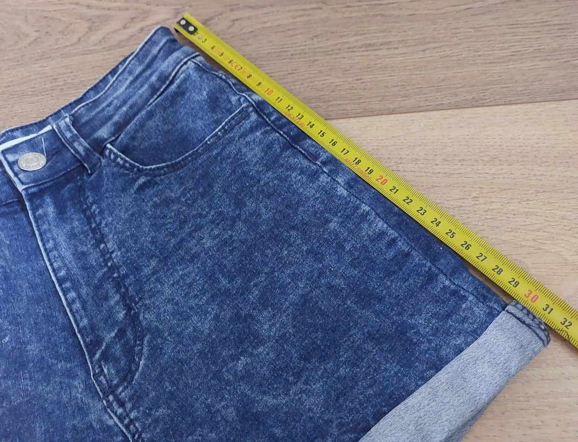 spodenki krótkie sinsay rozm 34 (xs) ciemne niebieskie jeans %