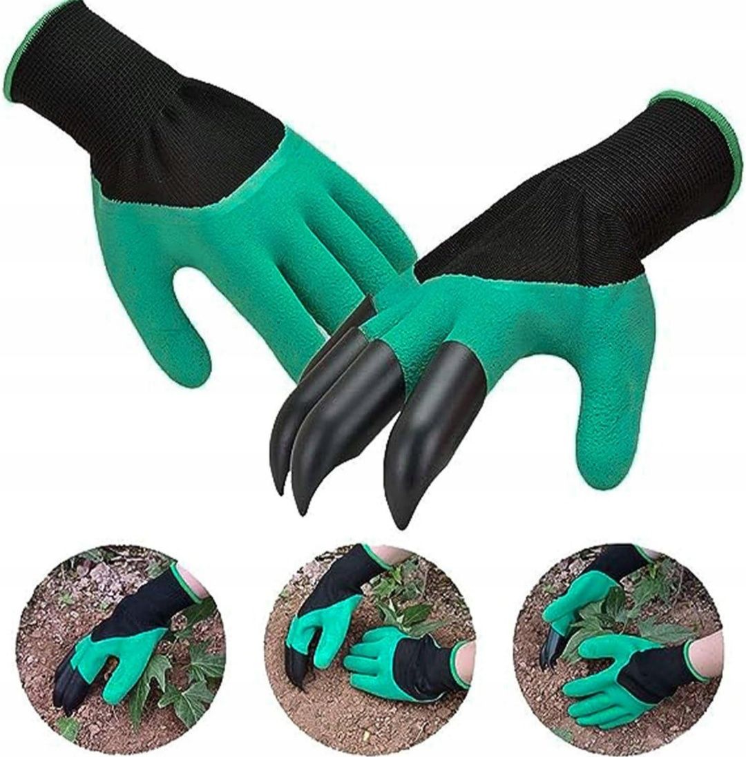 Rękawice rękawiczki ogrodowe pazury do ogrodu grabie pazurki