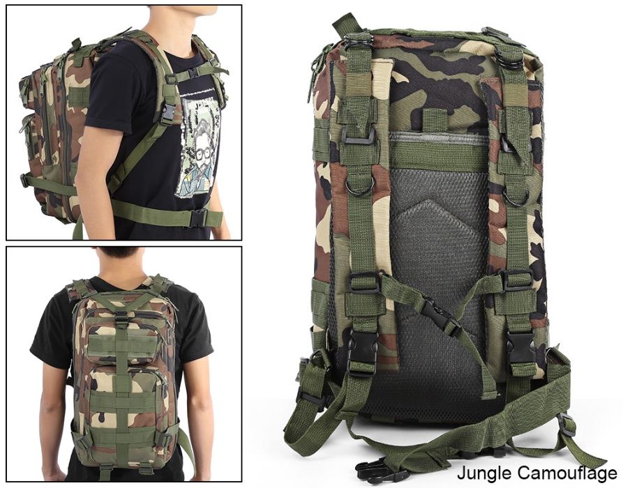 Mochila Militar 30l - Tactical Backpack - Preto - ARTIGO NOVO