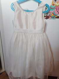 Biała sukienka tiul 122 7lat