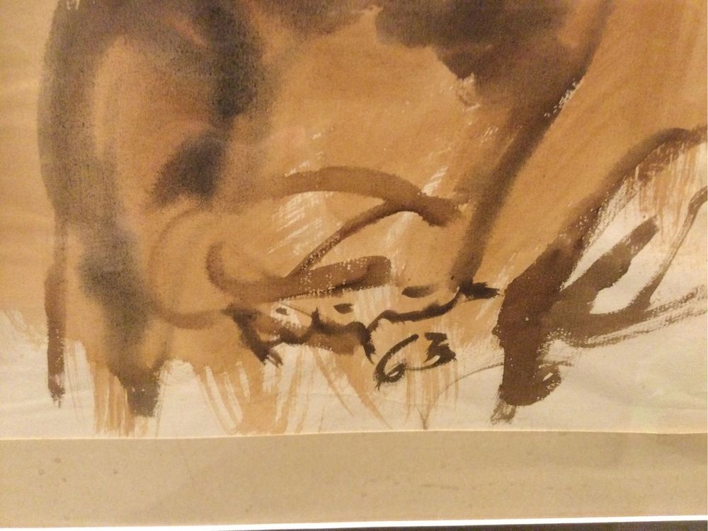 Władyslaw Filipiak,Portret Wnuczka,1963r,obraz,akwarela,grafika,antyk.