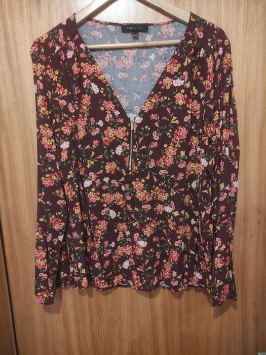 Blusa Cortefiel Flores XXL Nova