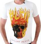 Philipp Plein Koszulka T-Shirt męski Skull  płonąca Wyprzedaż