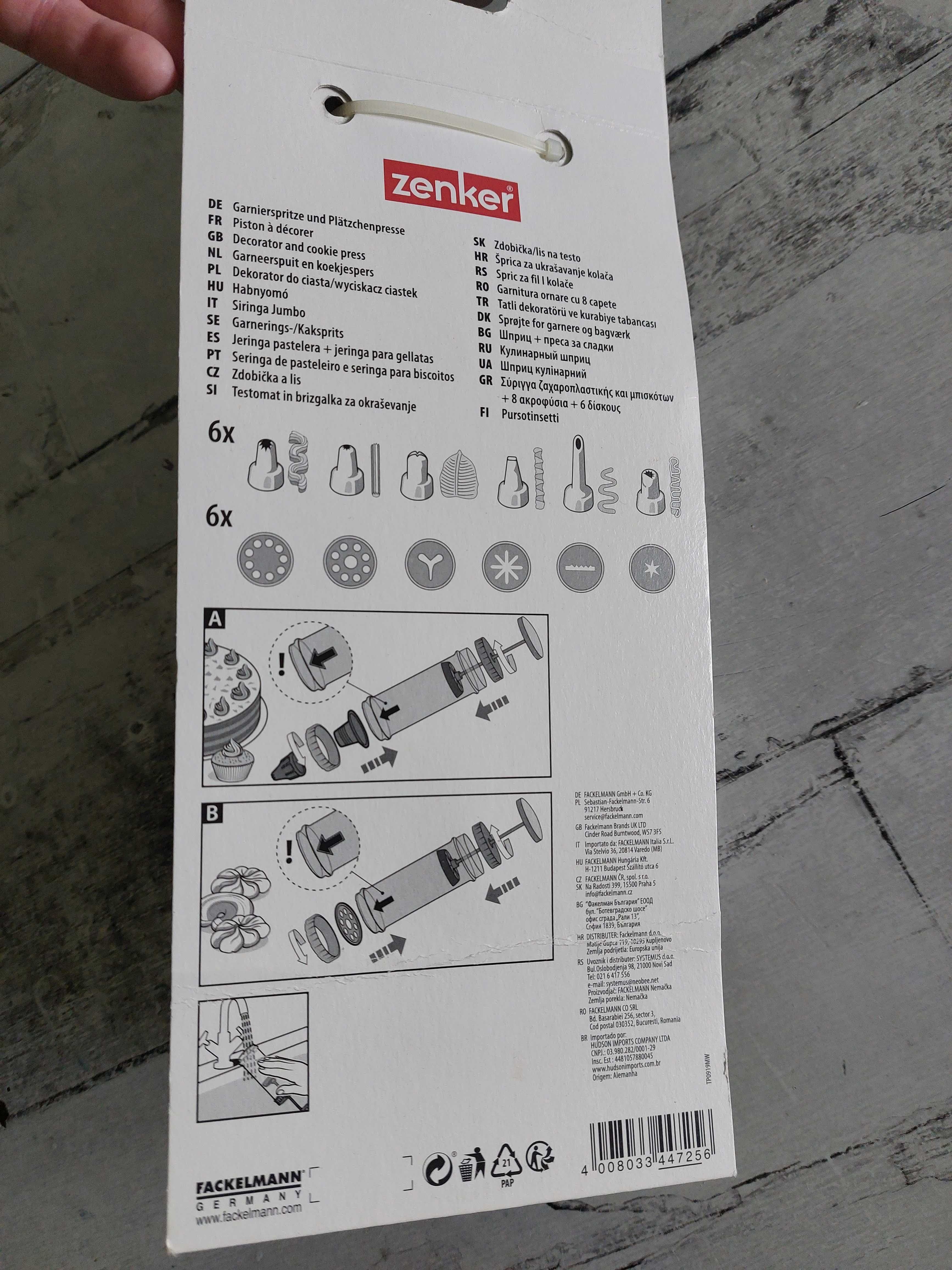 Dekorator do ciast kremu /wyciskacz do ciastek Zenker