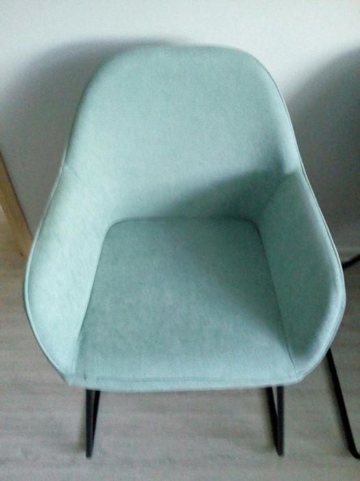 krzesło- fotel nowoczesne miętowe,błękitne