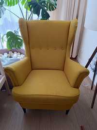 Fotel Uszak Żółty Ikea STRANDMON