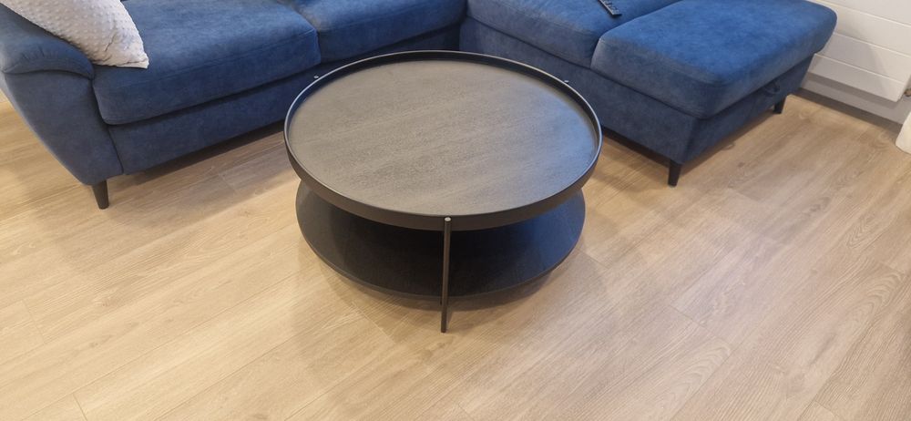 Stolik kawowy czarny okrągły 80 cm