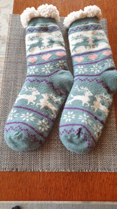 Grube ocieplane skarpety antypoślizgowe