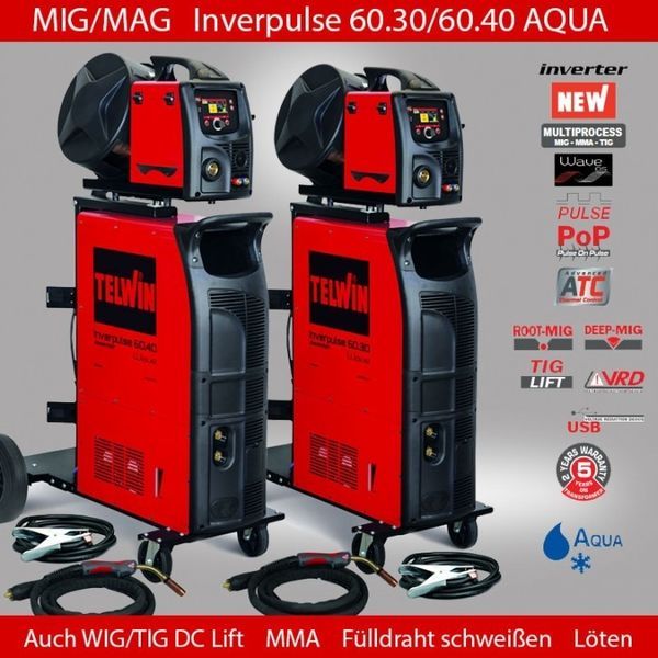 Máquina Soldar TELWIN MIG-MAG - INVERPULSE 60.30 AQUA 400 Amp + Oferta