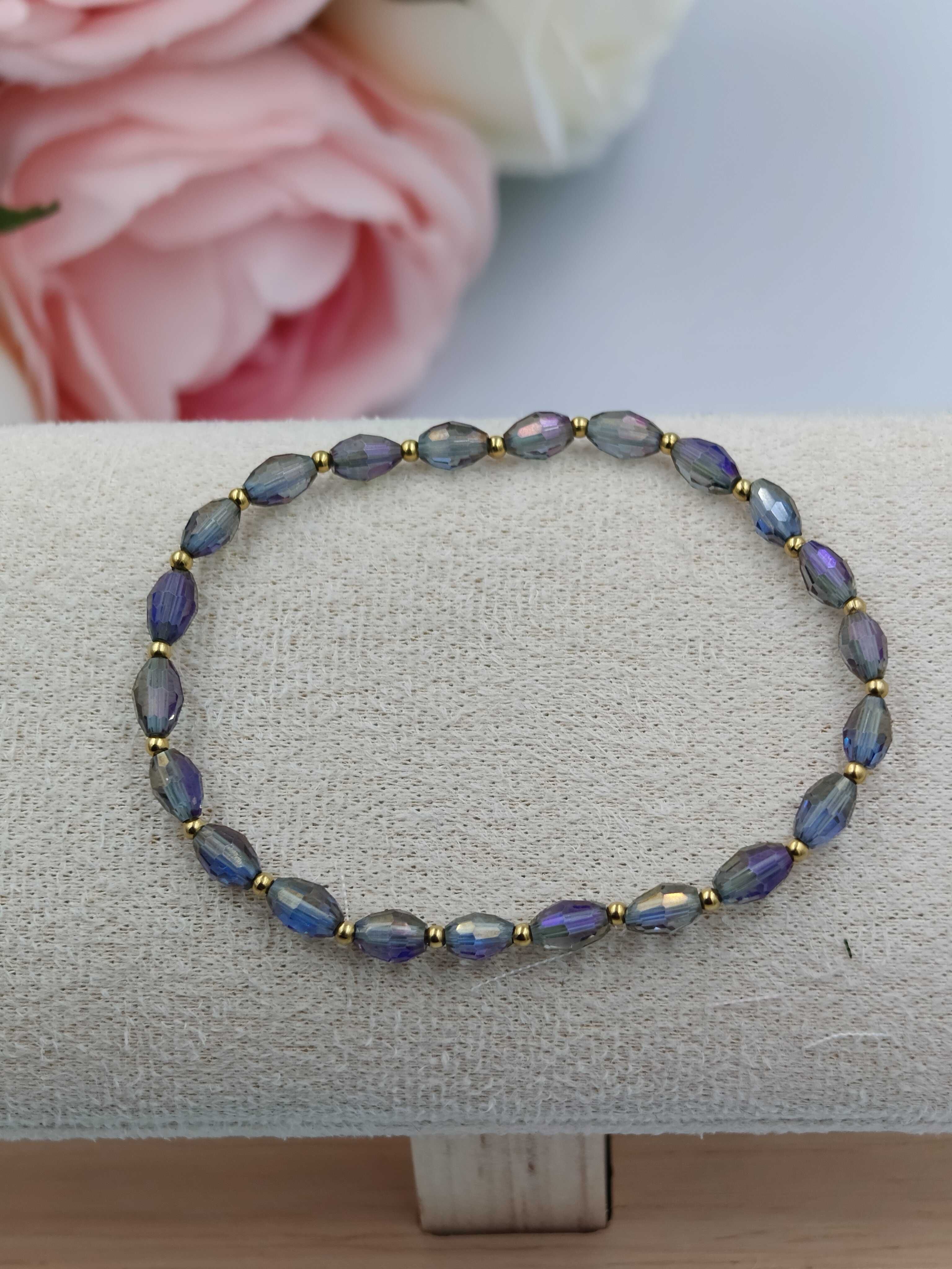 Blueberry bransoletka holo koraliki - STYLOWA SUPER