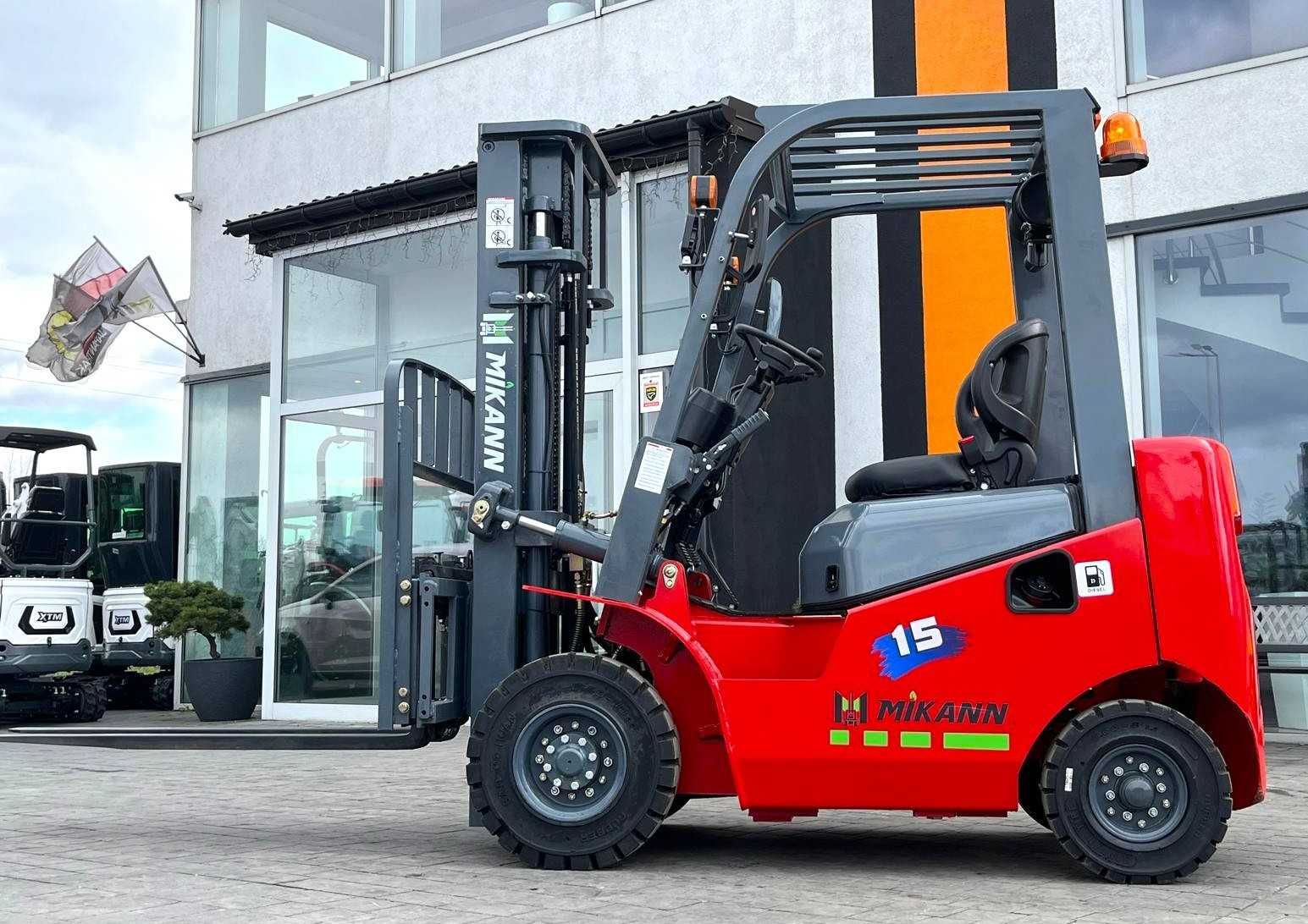 Wózek Widłowy 1,5T MIKANN, Maszt 4.5m,Triplex, Diesel , Japan Trak