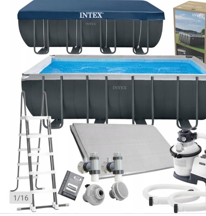 Basen prostokątny stelażowy INTEX 26356 wym 549x274x132 gumoleon 7x4m