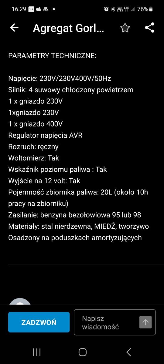 Agregat prądotwórczy niemiecki GorlsDORF GSF-8833 nowy
