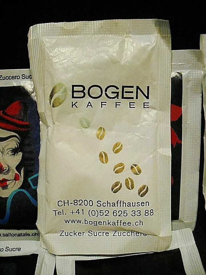 12 collections sugar packets, made in Switzerland