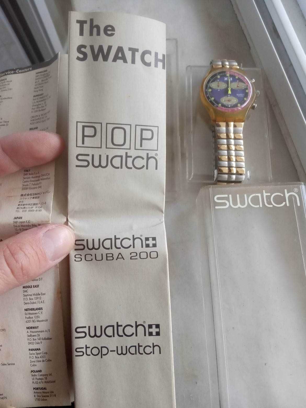 Relógio Swatch cronógrafo vintage (1992) original caixa e documentos