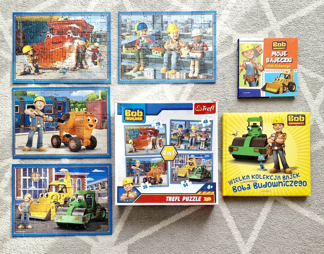 Bob Budowniczy zestaw 4x puzzle 2x książka bajki do czytania