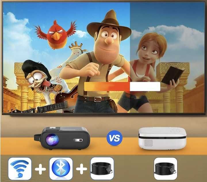 Mini projektor Bluetooth 5G, WiFi jak za darmo