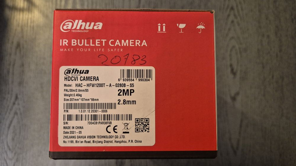 Kamera Dahua HAC-HFW1200T-A, 2MP, stan jak nowa