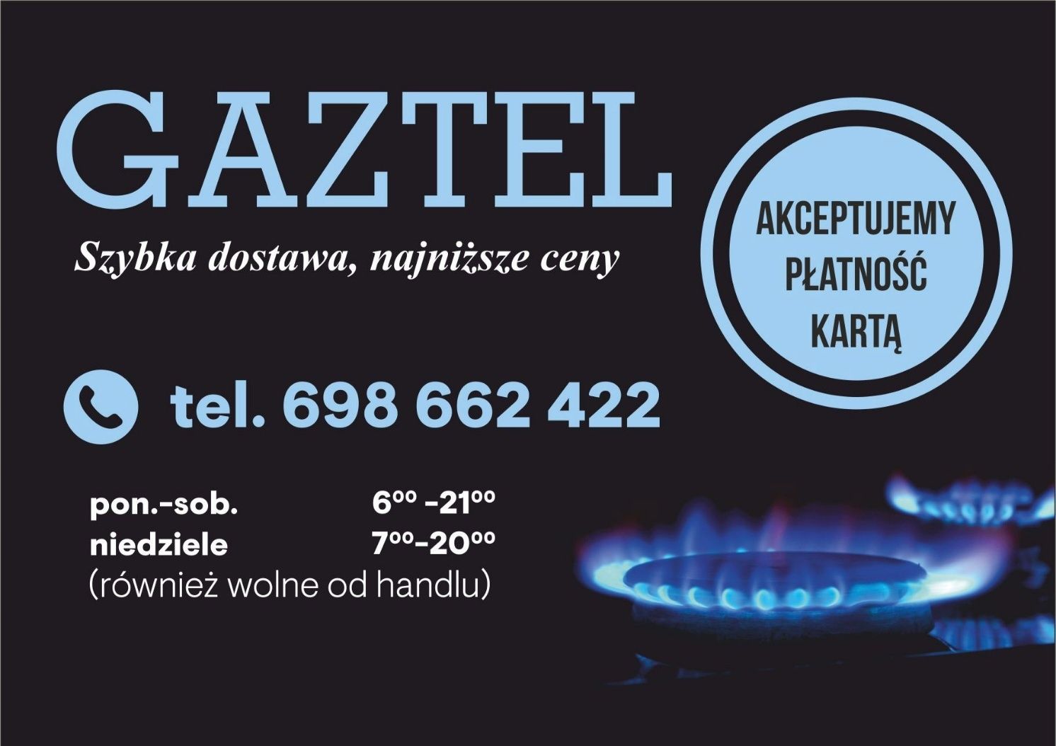 Dostawa Gazu Łomża i okolice *ZAPŁACISZ KARTĄ!*