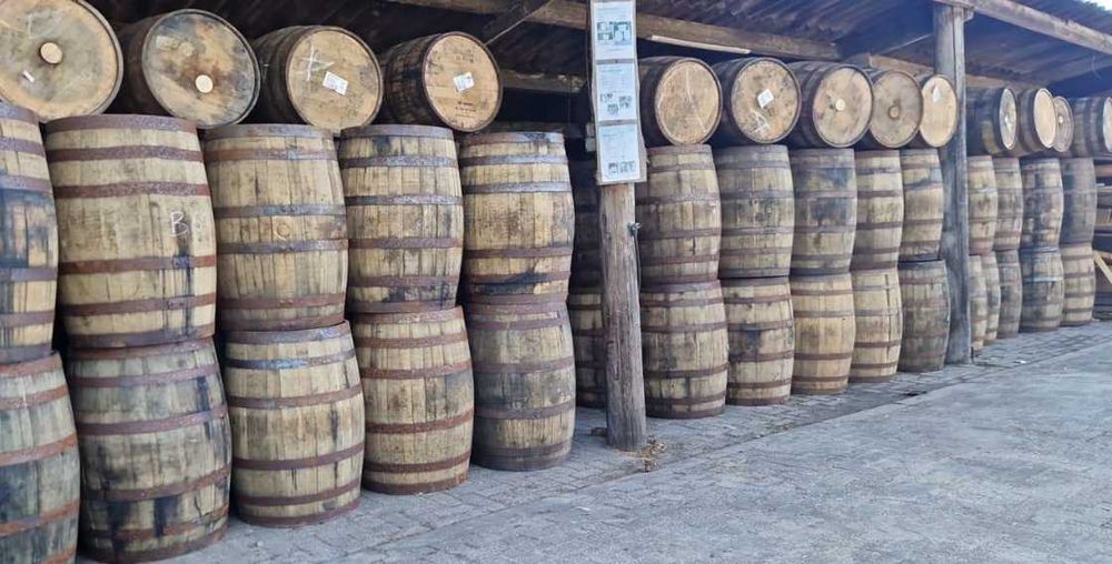 Beczka dębowa jasna, ze śladami użytkowania po whisky 90cm, Loft Style