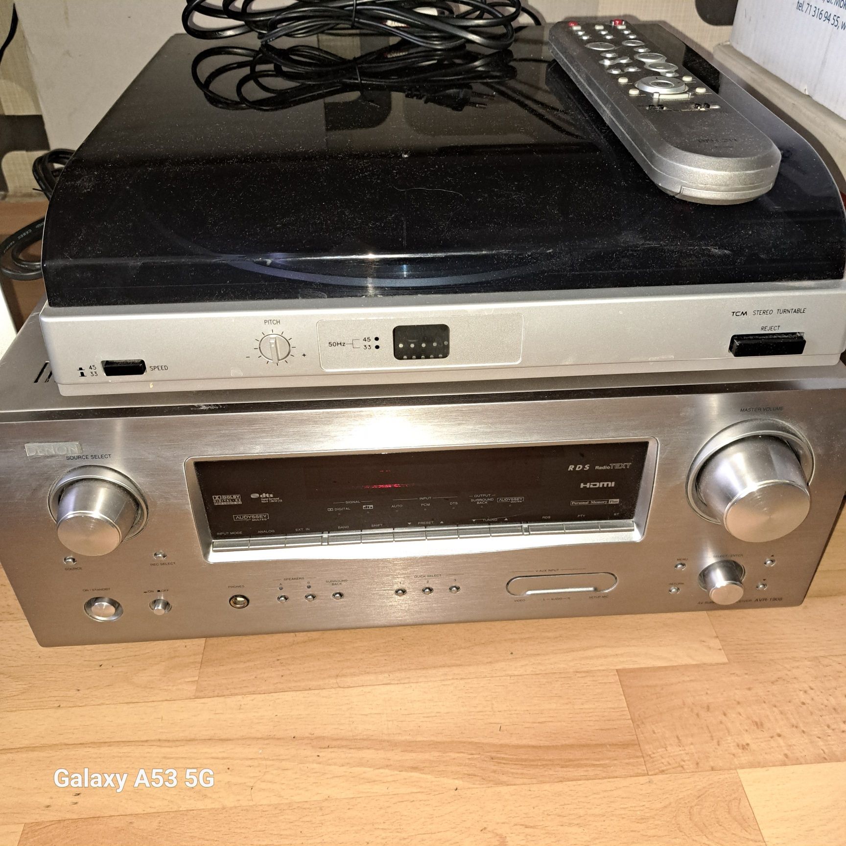 Amplituner Denon AVR -1908 + gramofon i odtwarzacz CD Phillips