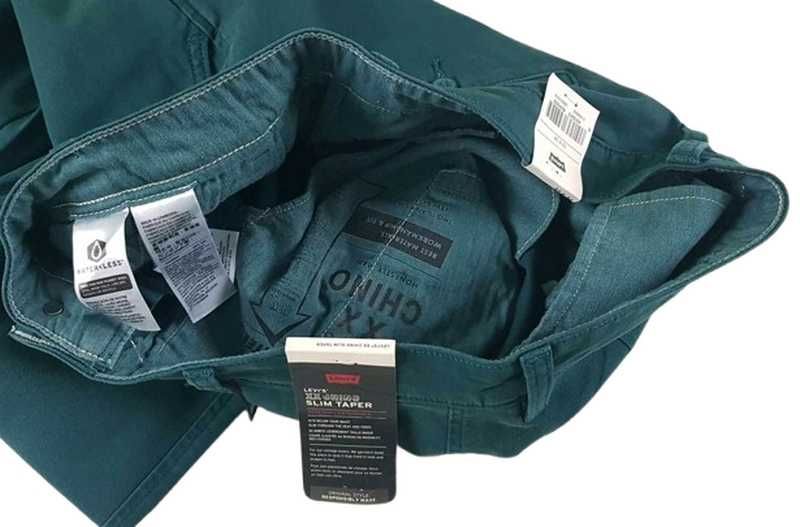 Męskie spodnie Levi's -XX Chino Slim Taper zielone nowe Levis -W33/L34